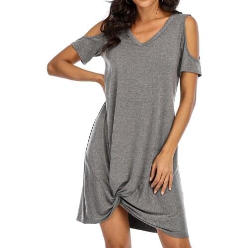 Summer Ladies Dress Off-shoulder Strapless T-shirt Dress Women Sexy One Piece Dress Summer Ladies Dress Off-shoulder Strapless