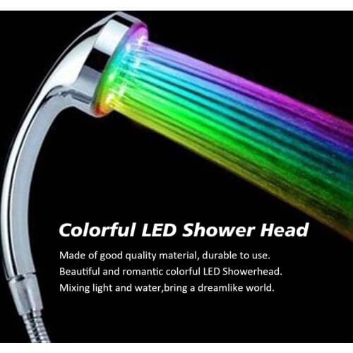 Hot 1pcs 7 Color Hand Shower Handing Led Shower Head with Romantic Automatic LED Lights for Bathroom hot selling