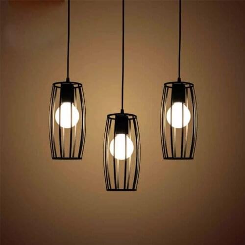 Retro Vintage Edison Pendant Light Bulb Iron Guard Wire Cage Ceiling Hanging Light Fitting Bar Cafe Lampshade DIY Lamp Base