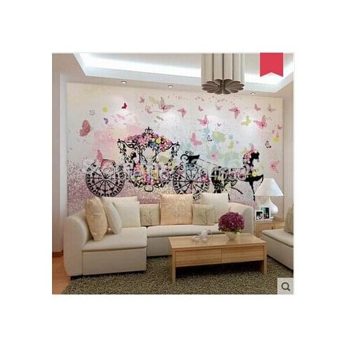 Custom 3 d large murals Romantic wedding carriage The sitting room sofa bedroom TV setting wall paper