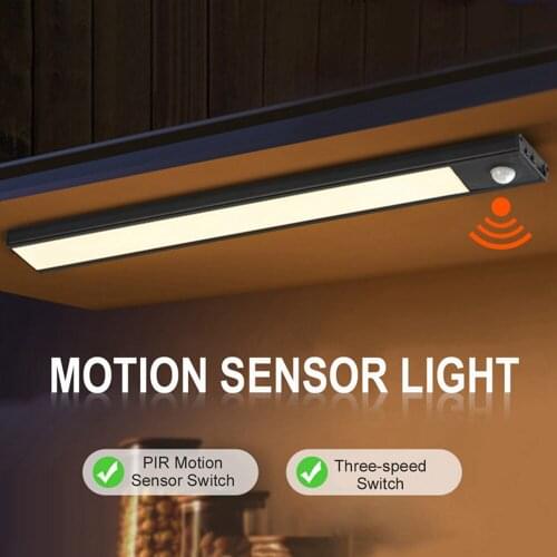 Night Light Motion Sensor Lamp LED Under Cabinet Light 5V USB Rechargeable Magnetic Lamp Hand Sweep Sensor LED Wall Lamp 20 40cm