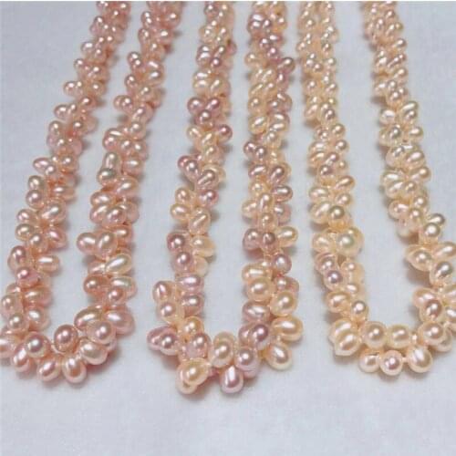 New fashion contracted joker natural freshwater pearl 7-8 mm AAA irregular pink purple multi-color necklace