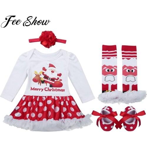 New Christmas Baby Costumes Cloth Infant Toddler Baby Girls First Christmas Outfits Newborn Xmas Romper Set Festival Clothing