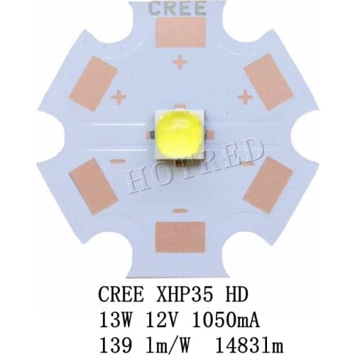 NEW 5PCS 10PCS CREE 12V XHP35 HD Cool White Neutral White Warm White LED on 20mm Copper PCB/16mm 14mm 12mm 8mm PCB