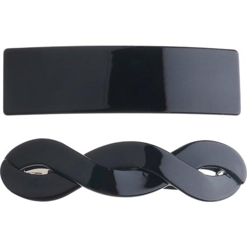 New simple fashion side clip wholesale rectangular simple new smooth metal spring clip