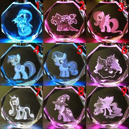 Wholesale Big Promotion On Sale 10PCS - My Ponyssss For Multi Style Anime LED Keychains Keyring Keychain Light Clear Stocks