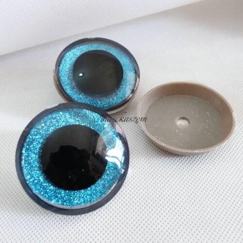 Big size 50mm clear plastic safety trapezoid shape toy eyes & washer & light blue Nonwovens for plush doll accessories