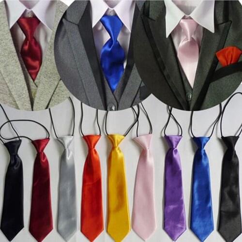 Boy Toddler Childrens Adjustable Neck Tie Elastic Necktie High Quality Solid Color Tie Wedding Clothing AccessoriesYHD0001a