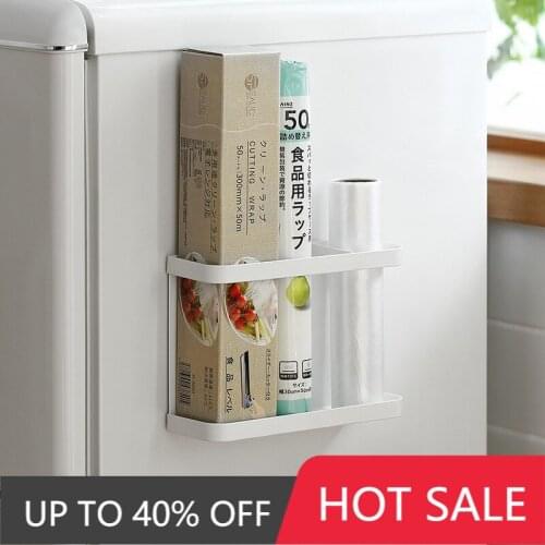 Plastic Wrap Storage Rack Kitchen Storage Rack Nail-free Magnet Adsorption Refrigerator Microwave Oven Condiment Rack