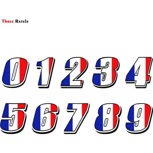 Three Ratels FTC-869# Car Sticker Racing Numbers Vinyl France Flag Stickers Decal Motocross Moto Auto ATV BIKE Decor