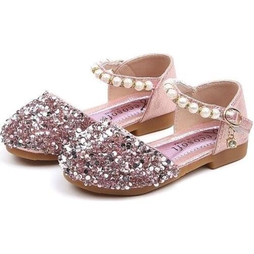 Spring pu Leather Girls Shoes Flowers Party Shoes For Baby Princess Shoes for Kids Children Flats Dress sandals pink Sandal