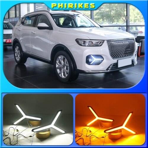 Turn signal DRL Drive Light with fog lamp hole For Great Wall Haval H6 Hover H6 2020 2021 LED Daytime Running Lights