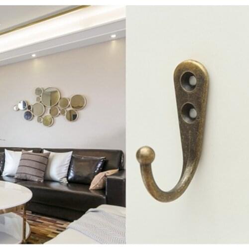 10pcs Wall Door Metal Antique Hooks Hanger For Key Clothes Coat Hat Bags Towel Zinc Alloy Bathroom Accessore No Screws