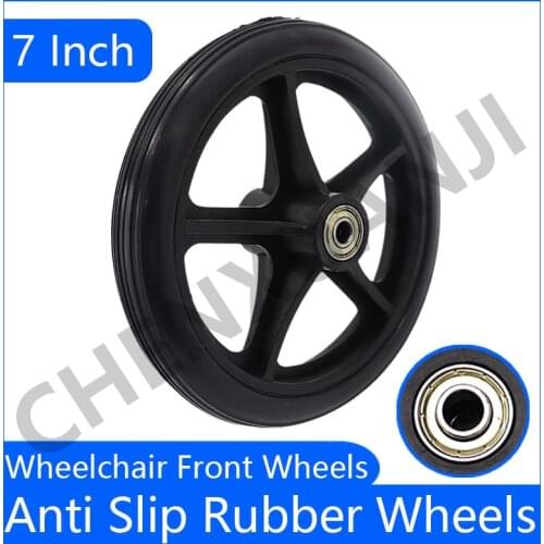 High Quality 7 Inch Wheelchair Front Wheels Small Cart Rollers Chair Wheels Accessories Disabled Old People Wheelchair