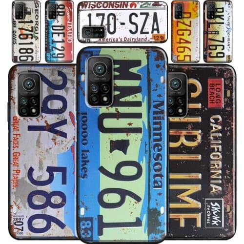 Retro Funny License Plate For Xiaomi Mi 11 Case Cover Note 10 Lite 10T Phone Cover For Poco X3 Pro M3 F1 F2 F3 Case