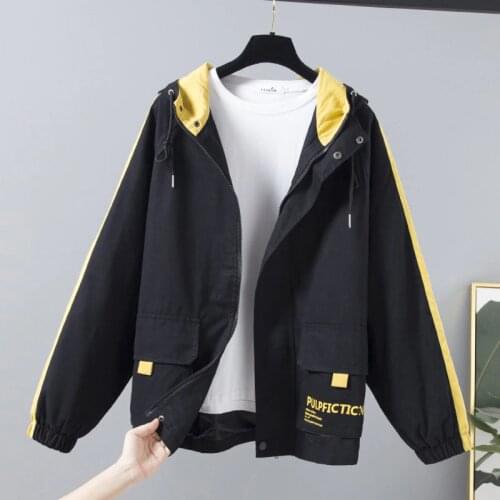 2020 New Autumn Women Jackets Hooded Long Sleeve Corduroy Patchwork Oversize Zipper Jacket Casual Windbreaker Female Outwear 332