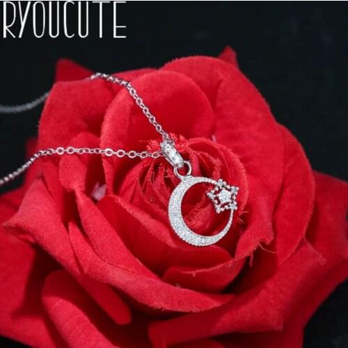 Bohemian New Silver Color Star Zircon Necklaces For Women Gift Long Charm Necklaces 2019 Collar Fashion Jewelry Wholesale