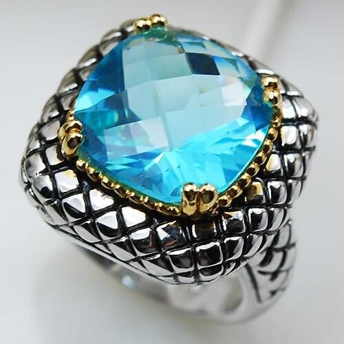 Crystal Zircon Women 925 Sterling Silver Ring F813 Size 6 7 8 9 10