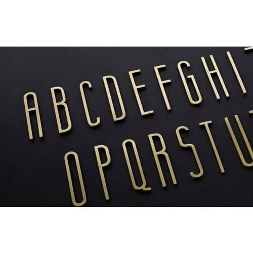 Golden Brass Letters Wall Decoration / Door Plates Villa Hotel Sign Plates Dormitory Home