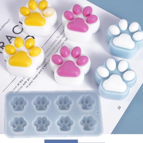 1PC Transparent Cat Paw Silicone Mold Flowers Resin Crystal Glue Cake Decor Mold Jewelry Making Tool Pendant Accessories