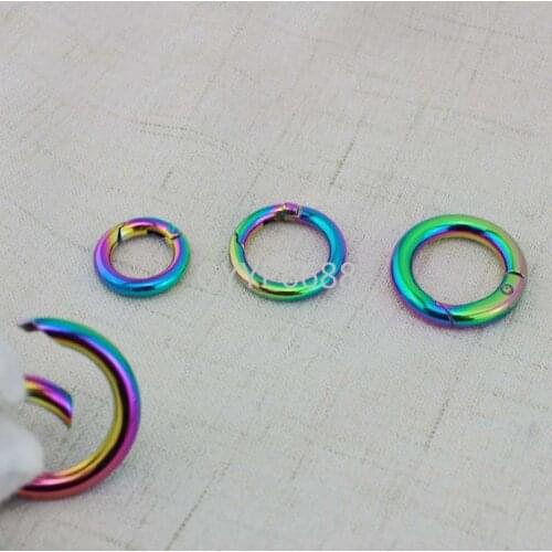 10-30-100pcs Rainbow Snap Clip Trigger Spring Ring Making Purse Bag Handbag Handle Connector for Making Your Purse Bag Handbag