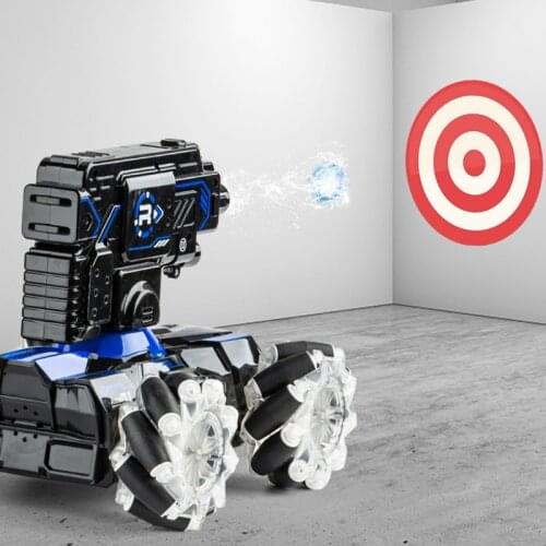 2.4G electric tank car water bomb armored stunt car infrared aiming launch water bomb car childrens toy RC car Christmas gift