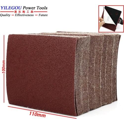 20 Pieces Abrasive Paper 110*100mm Sanding Paper 110mm * 100mm Flocking Sand Paper For Woodworking (Grit 60 80 100 320 to 1000)