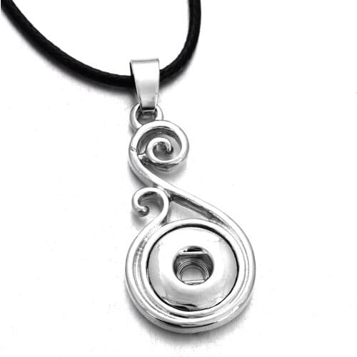 2018 New Snap Button Necklace Metal Snap Pendant Necklace With Chain fit 12mm Snap Buttons Jewelry For Women