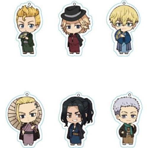 2021 Anime Tokyo Revengers Takemitchy Hanagaki Takemichi Baji Keisuke Cosplay Acrylic Keychain Cartoon Bags Pendant Key ring Toy