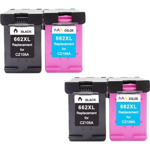 4pcs Compatible Ink Cartridges For HP662 For HP 662 Deskjet 1015 1515 2515 2545 2645 3515 3545 4510 4516 4518 printers 662XL
