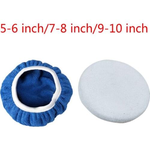 5pcs Polishing Bonnet Buffer Pad Microfiber Bonnet Car Polisher Pad Cover for Car Paint Care 5-6" 7-8" 9-10" 3 Sizes F19A