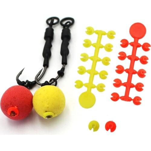 5PCS Carp Fishing Bait Stops Cap Bait Floss for Carp Fishing Boilies Pellets Stopper Floss Caps Chod Hair Rig Tackle Accessories