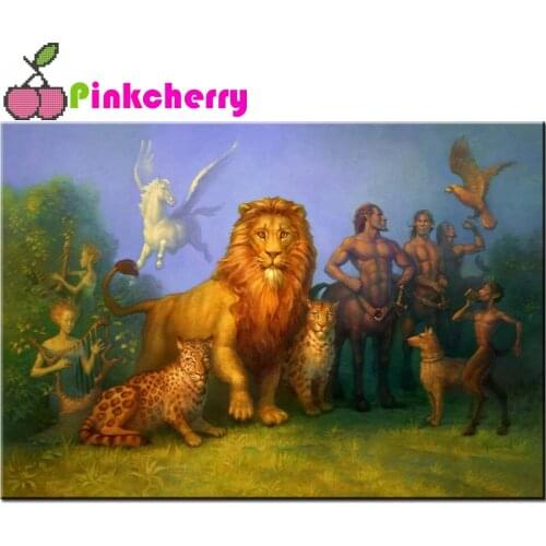 5d diy Diamond Painting White Unicorns Mosaic Art Diamond Embroidery Lion King Picture Of Rhinestones Cross Stitch k866