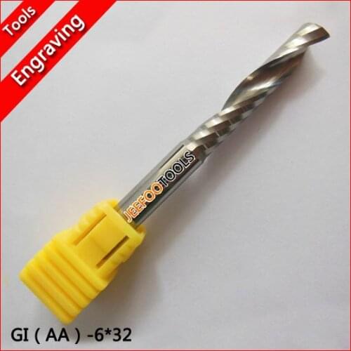 6*32mm AA Series One Spiral Flute Bits Tungsten Carbide End Mill Engraving Tool Bits, Arylic Cutter Tools, Cutting Tools