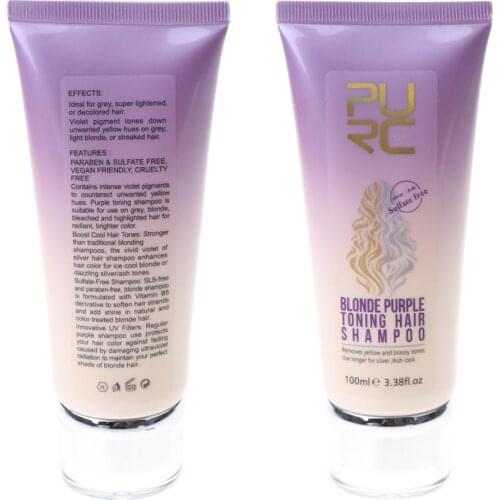 Purple Shampoo Removes Yellow Brassy Tones of Hair Neutralize Orange Green for Silver Ash look Salon Home