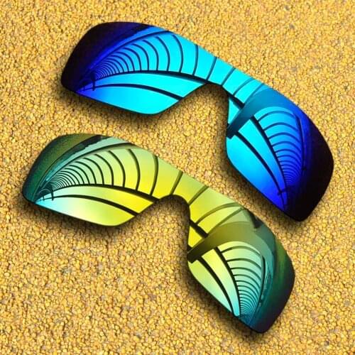 Ice Blue Mirrored&24K Gold Mirrored Polarized Replacement Lenses for-Batwolf Frame 100% UVA & UVB