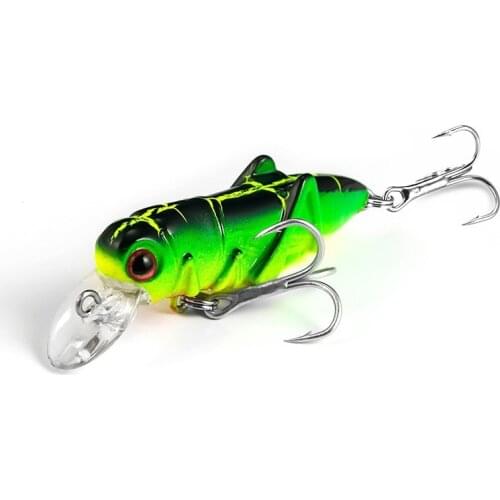 Artificial Cicida Baits 4g 6cm Grasshopper Lure Insect Lure Bugs Fishing Tackle Flying Wobbler for Bass Carp Trout