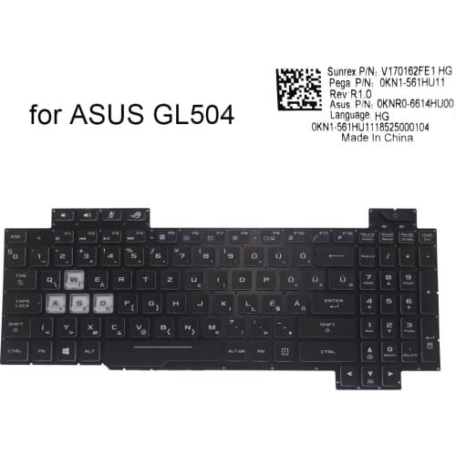 Hungarian Backlit keyboard for Asus ROG Strix Scar GL504GM ES244T ES040T GL504 GV keyboards RGB color backlight 0KNR0 6614HU00