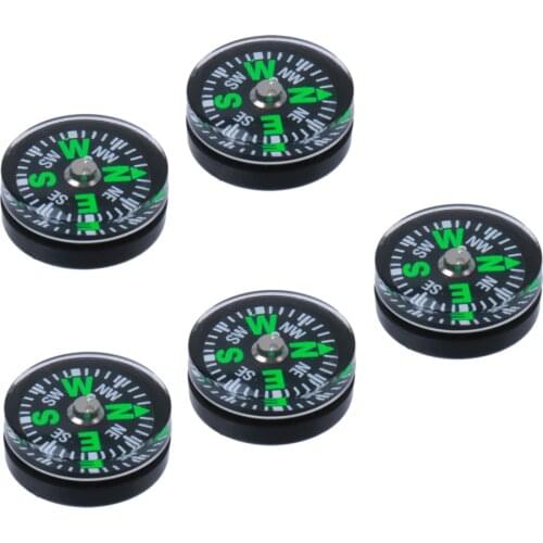 5x Mini Button Compass Clear Liquid-filled Small Portable Tool Dia.15mm