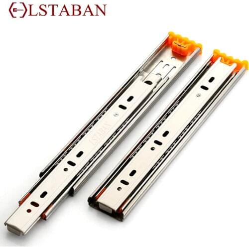LSTABAN 10" -20" 304 Stainless Steel Drawer Slide Rail Thickened Three-Section Mute Soft Closing Cabinet Furniture Hardwar
