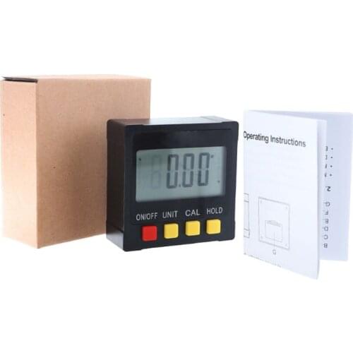 360 Degree Mini Magnetic Digital Protractor with ABS Plastic Housing Button Cell