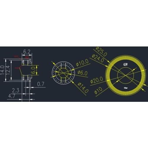 Metal encoder disc Outside diameter 25mm diameter 6.00mm pulses 192 metal use for encoder H9700 D