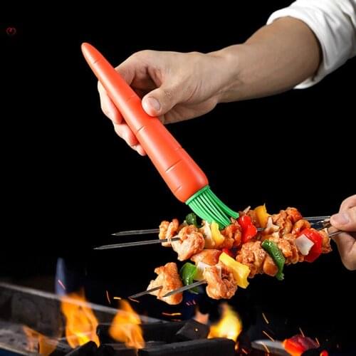 OYOREFD Cute Cartoon Carrot Silicone Oil Brush Heat Resistance Non-Stick Baking BBQ Brushes BBQ Accessories Kitchen Gadgets