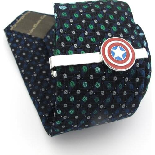 Mens Captain America Tie Clips Copper Material Red Color