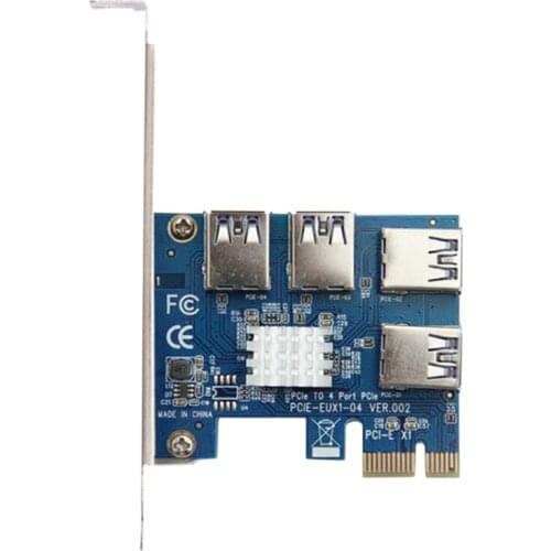 PCI-E Adapter 1 Turn 4 PCI-Express Slot 1X to 16X USB 3.0 Special Riser Card PCIe Converter for BTC Miner Mining