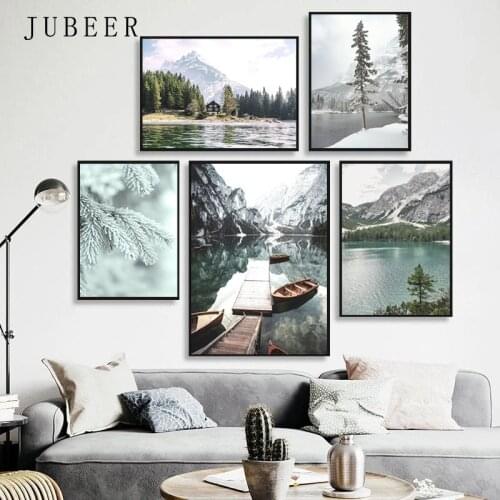Nordic Style Forest Poster Leopard Nature Landscape Picture Poster for Livingroom Canvas Print Painting Decoration Home Decor