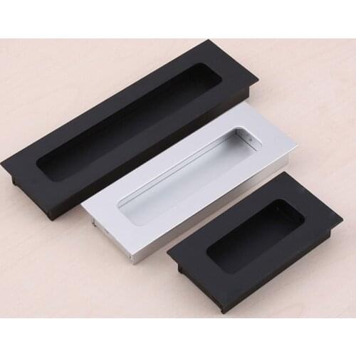 Black Aluminium alloy Barn wood sliding entry doors invisible hidden handles for interior door knobs and door Handle black