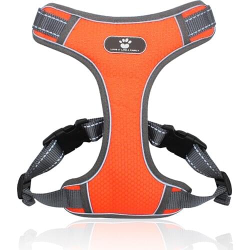 S-XL Pet Vest Style Dogs Harness Outside Chest Harness Orange Blue Middle Large Pet Safety Buckle Reflective Pet Belt