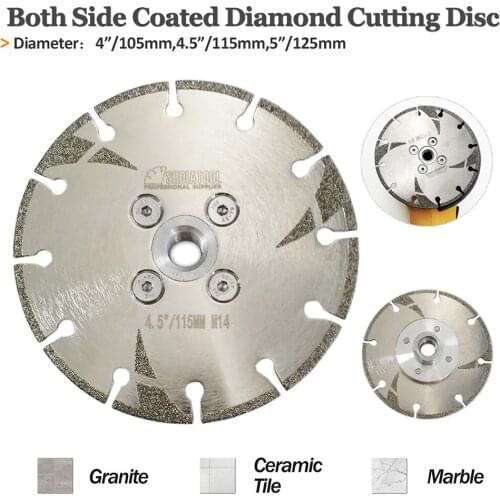 SHDIATOOL 125mm/5" M14 Electroplated Reinforced Diamond Cutting & Grinding Disc Marble Granite ox-horn protection Sawblade