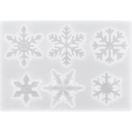 6-Cavity Snowflake Resin Molds Snowflake Pendant Silicone Casting Molds Epoxy Resin Christmas Decorations Mold Crafts